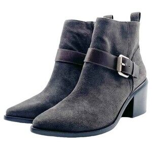 NWT AllSaints Jason Boot Charcoal Gray Suede Buckle Ankle Bootie Women’s Size 9